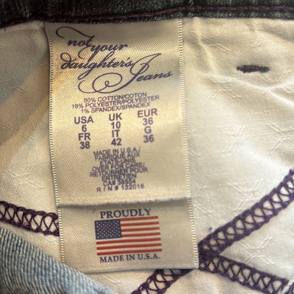 Nice NYDJ Blue Jeans with Roses on Pockets - Picture 9 of 9